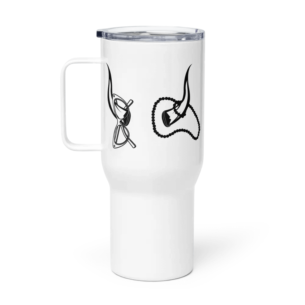 Horns, Glasses & Pearls Travel Mug product image (1)