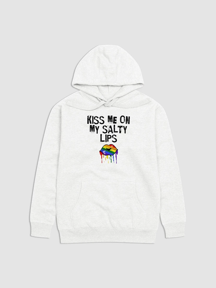 LGBTQ+ Hoodie Kiss Me On My Salty Lips Rainbow (White) product image (6)
