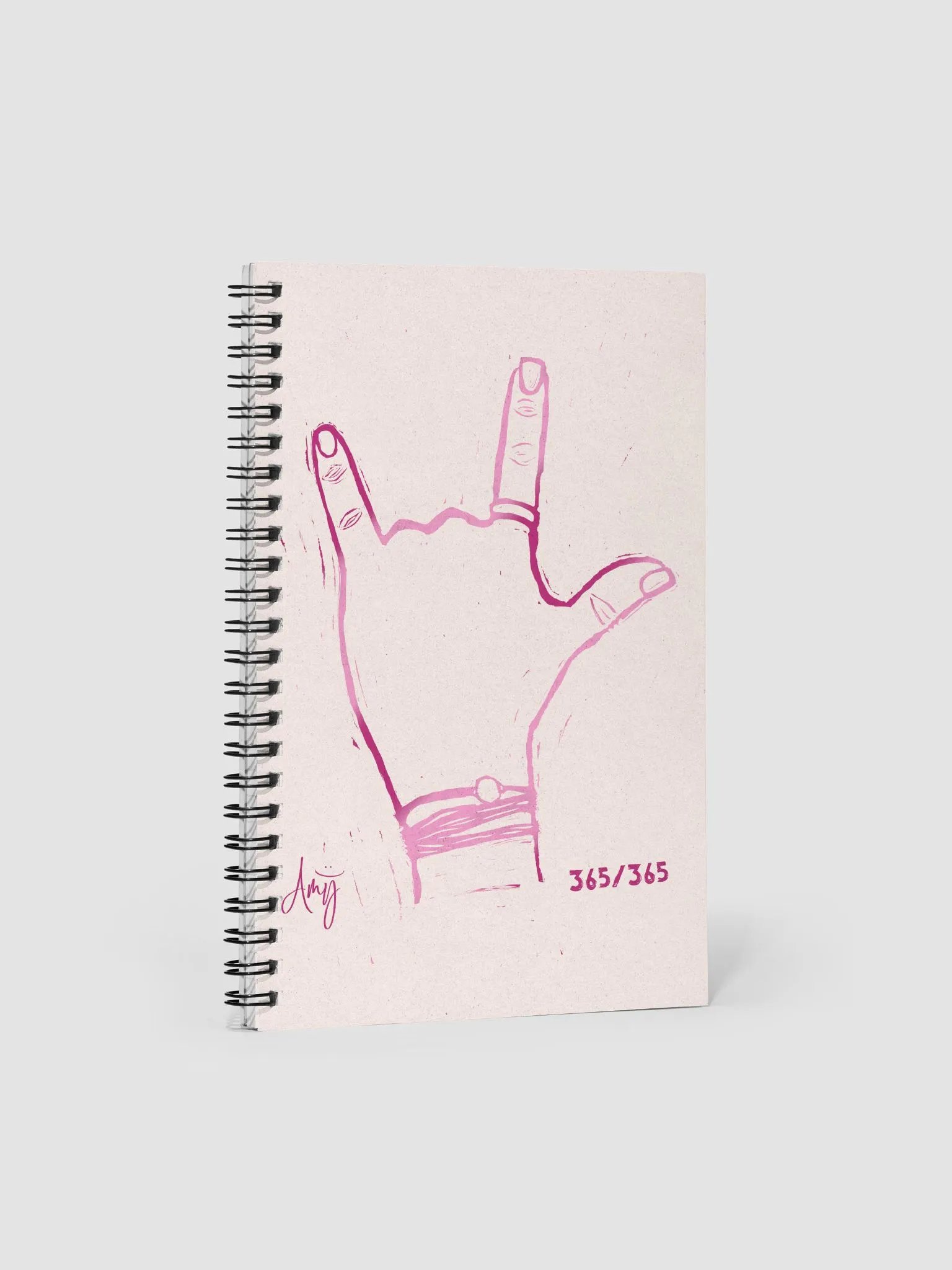 Linocut I Love You Notebook product image (1)