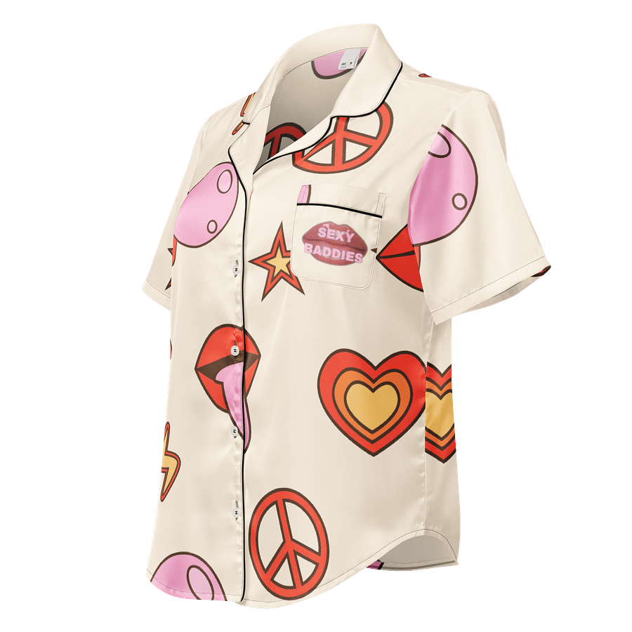 Gloosy SexyBaddies Lips Short Sleeve Pajama Top product image (1)