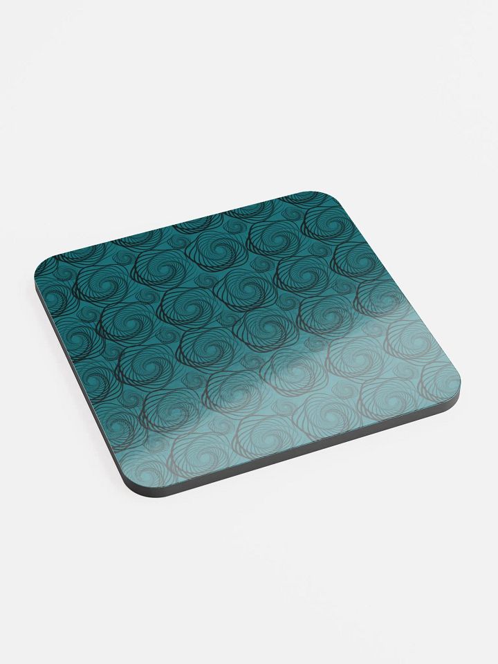 Swirling Teal Cork Coaster Set for oms men dad and friends product image (2)