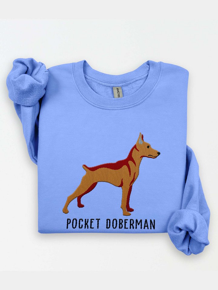 Pocket Doberman Sweatshirt (Embroidered) of a Miniature Pinscher(Tan) product image (1)