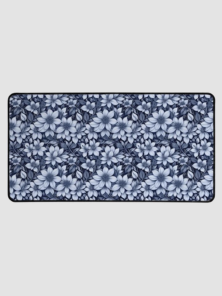 Indigo Flowers Desk Mat product image (1)