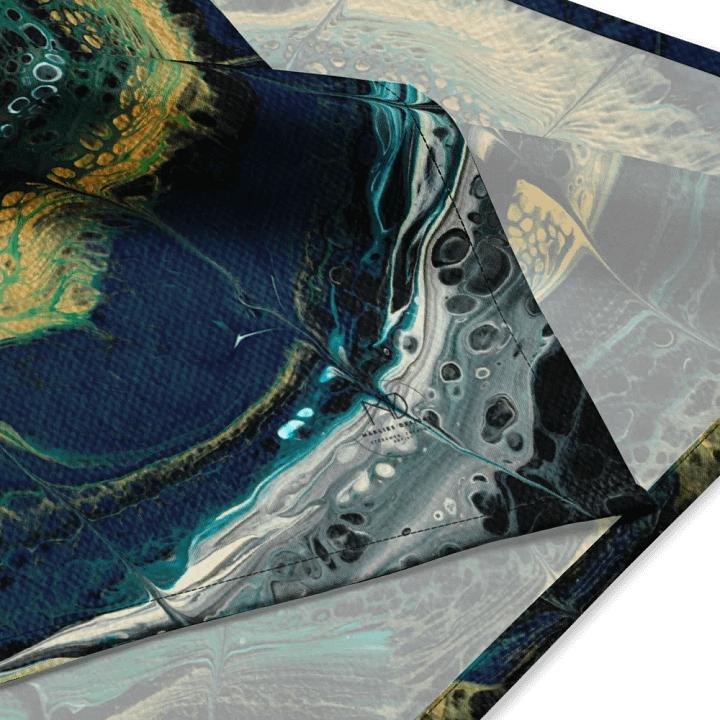 Midnight Halo - Abstract Acrylic Ring Pour, Bandana product image (2)