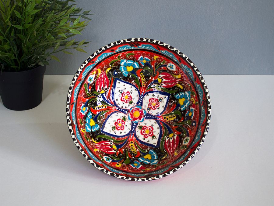 Handmade bowl (Red), Turkish decor — handmade pottery, handmade ceramic, home decor, handmade gift, Turkish ceramic product image (3)