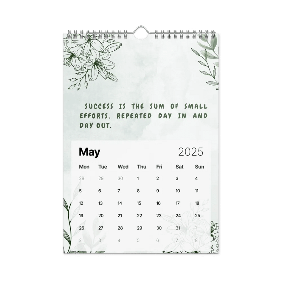 FLORAL INSPIRATIONAL QUOTES WALL CALENDAR 2025 product image (10)