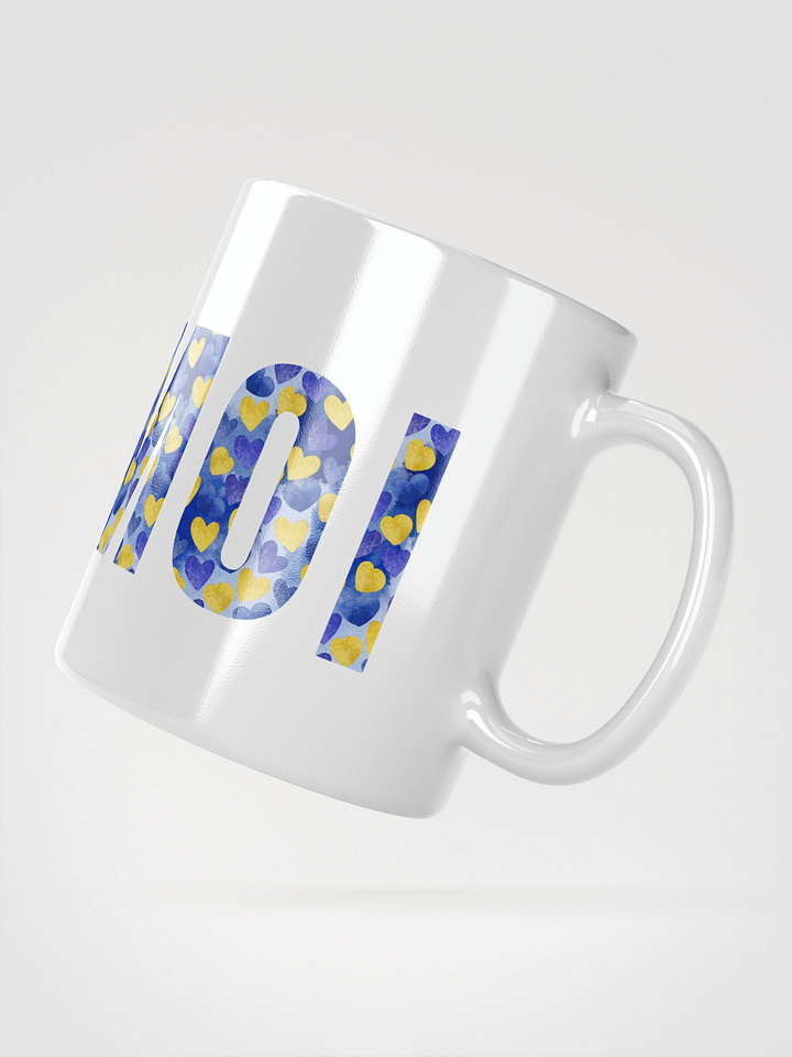 Mug Blanc Toi et Moi - Décor Coeurs bleus - Cadeau Couple product image (2)