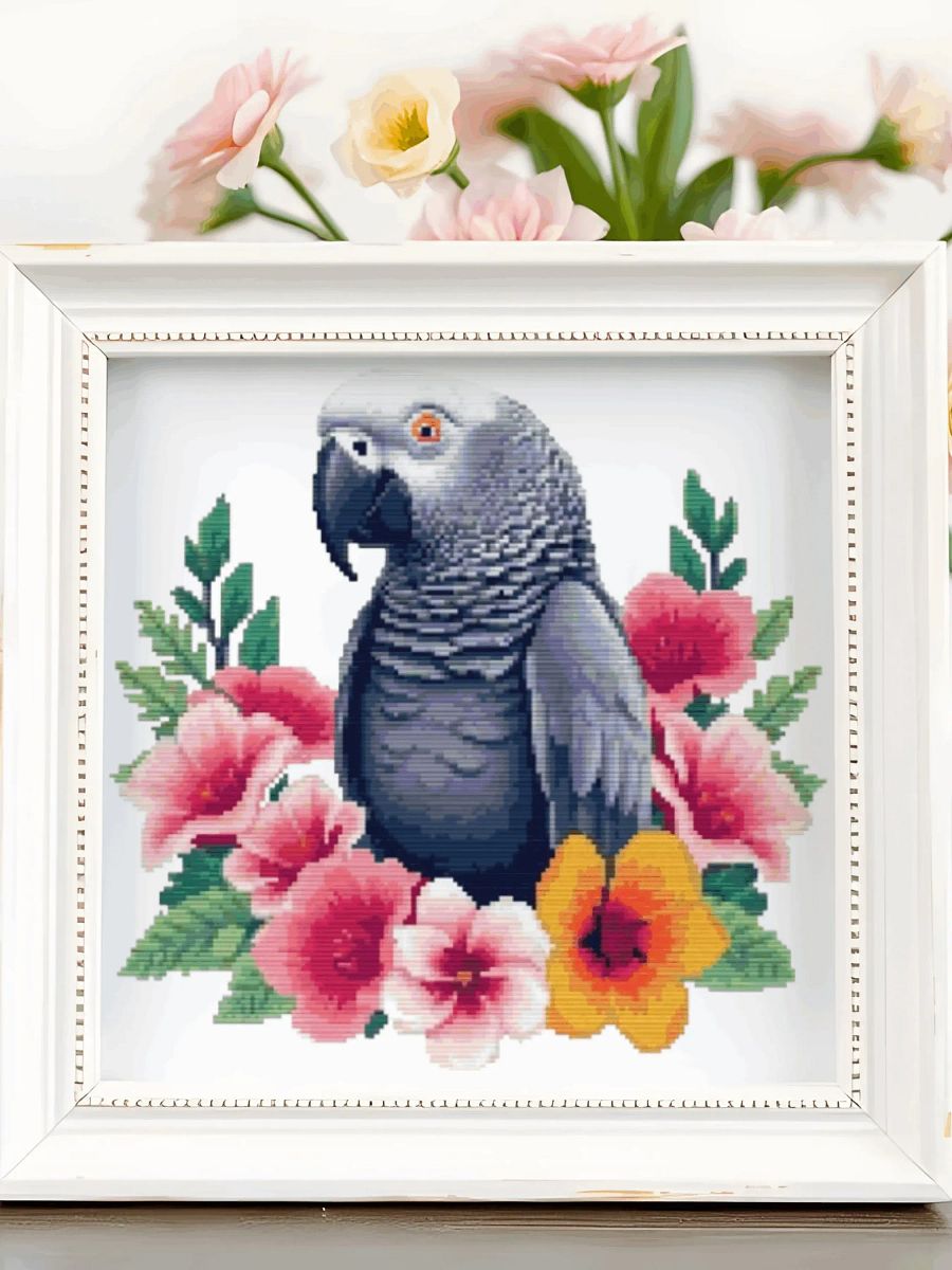 Floral African Grey Parrot product image (2)