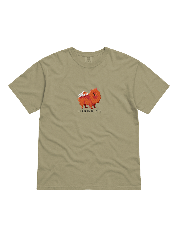 Go Big or Go Pom T-Shirt(Embroidered) of a Pomeranian(Red) product image (1)