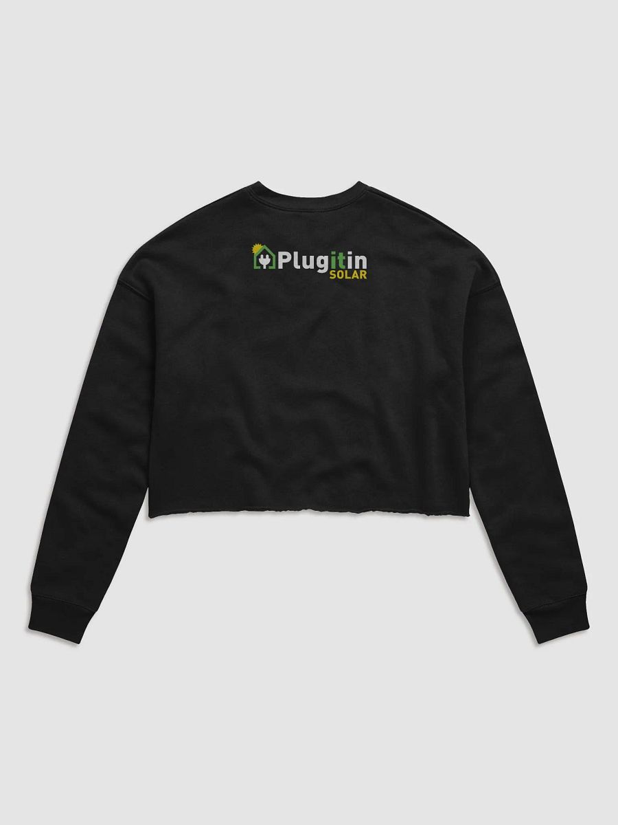 Plug It In Solar High-Quality Canvas Women's Fleece Crop Sweatshirt product image (2)