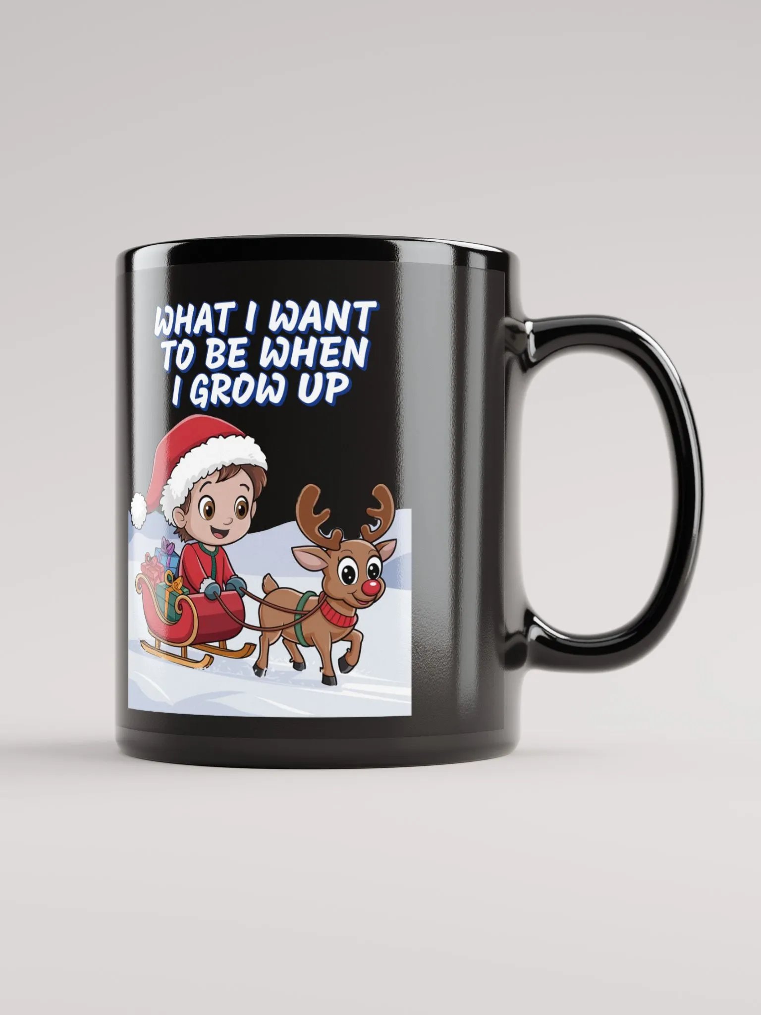 What I Want To Be When I Grow Up - Young Santa Black Mug product image (2)