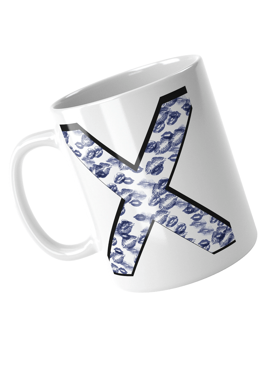 White X Dark Blue Lipstick Kisses | Glossy White Mug product image (8)