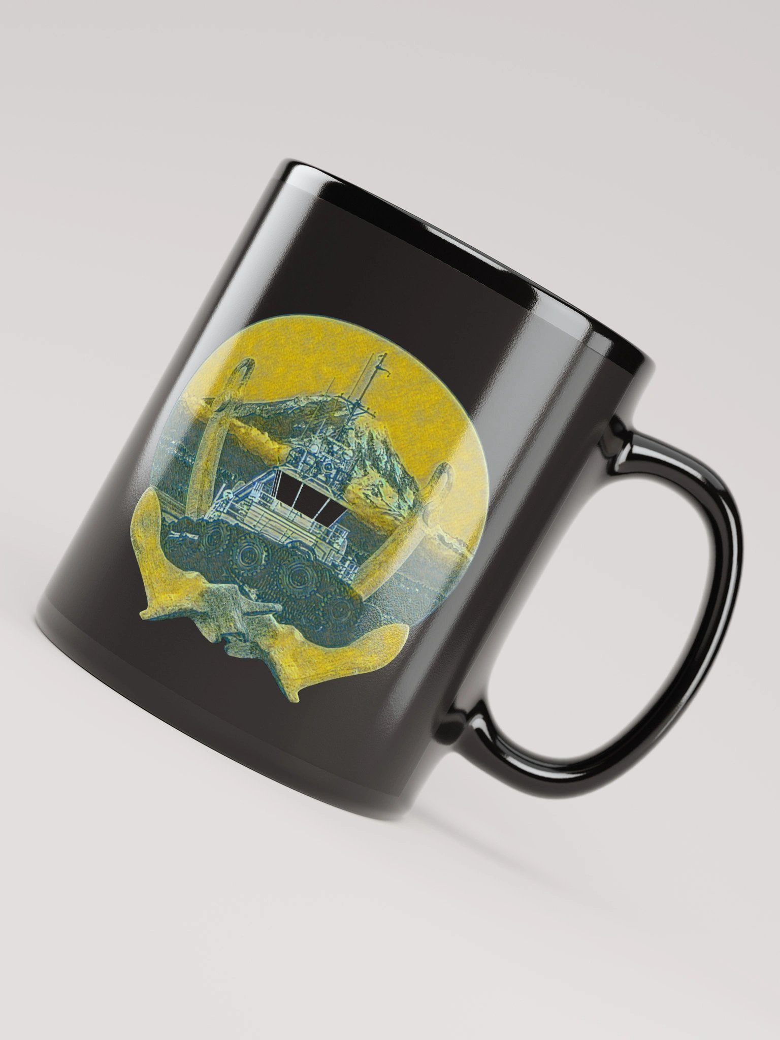 Twin anchor yellow Mount Rainier Marshall Foss - Ancher Tug Mug 11oz & 15oz product image (7)