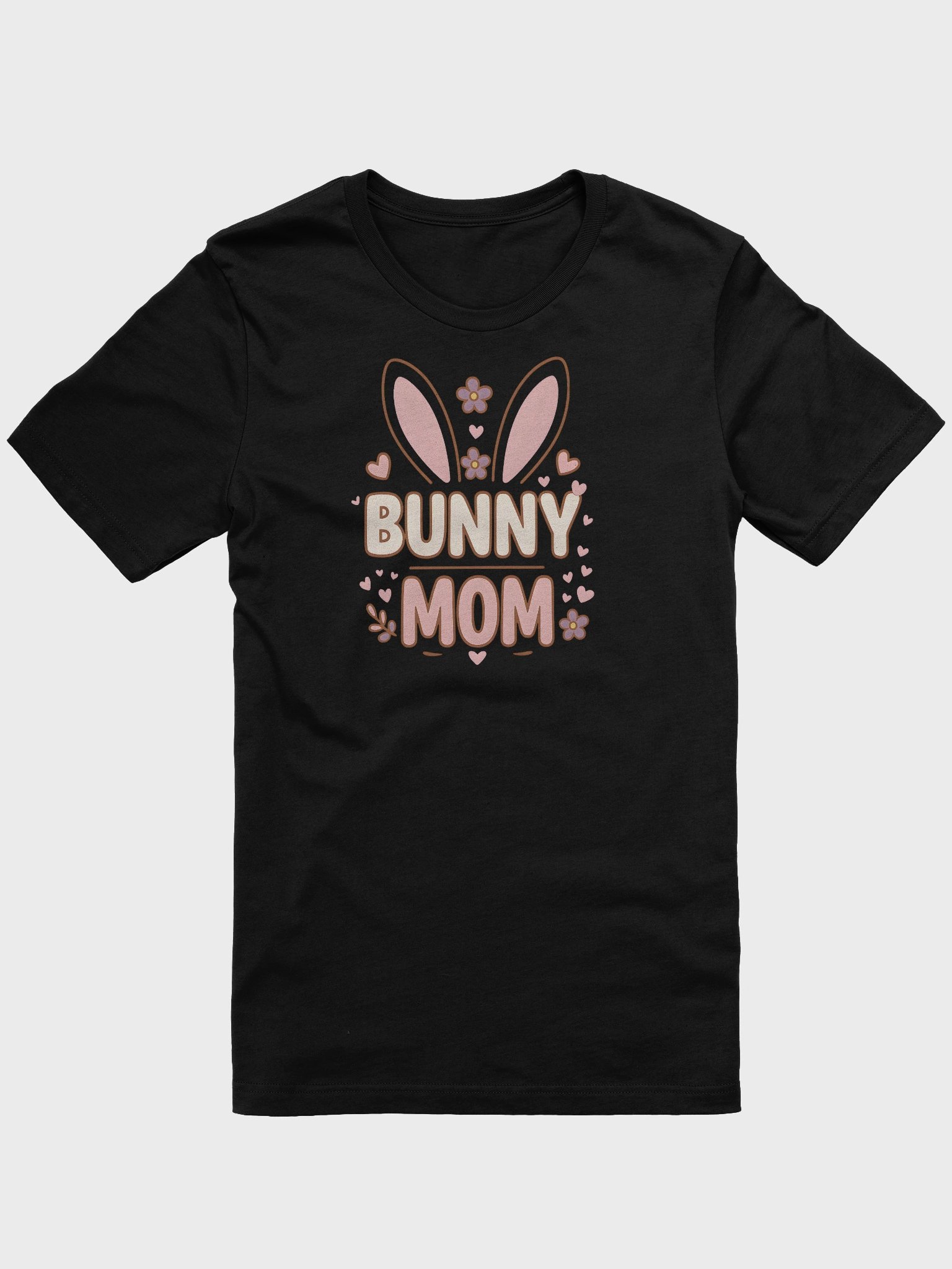Bunny Mom T-Shirt | Cute Easter Bunny Ears Floral Design | Animal Lover Mom Shirt product image (1)