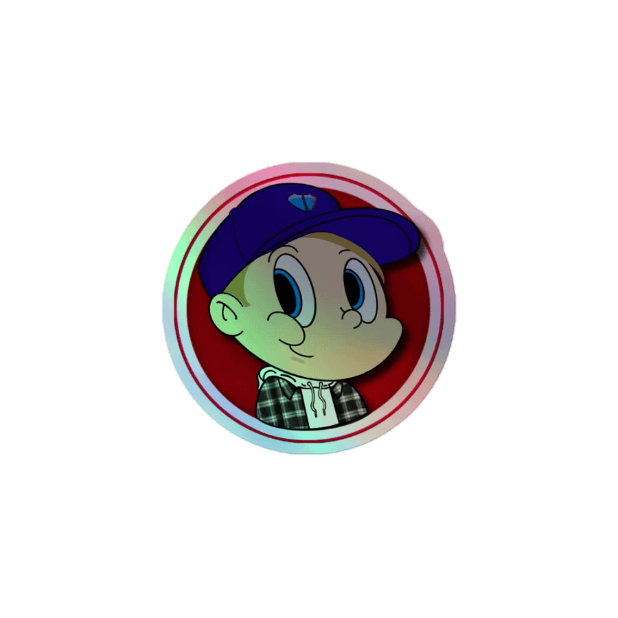 FinesseBoy Red BG Holographic Sticker! product image (1)
