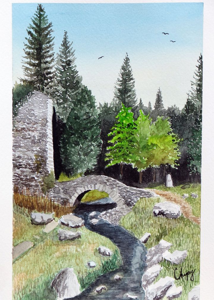 Irish Ruins - Original Watercolor Painting product image (2)