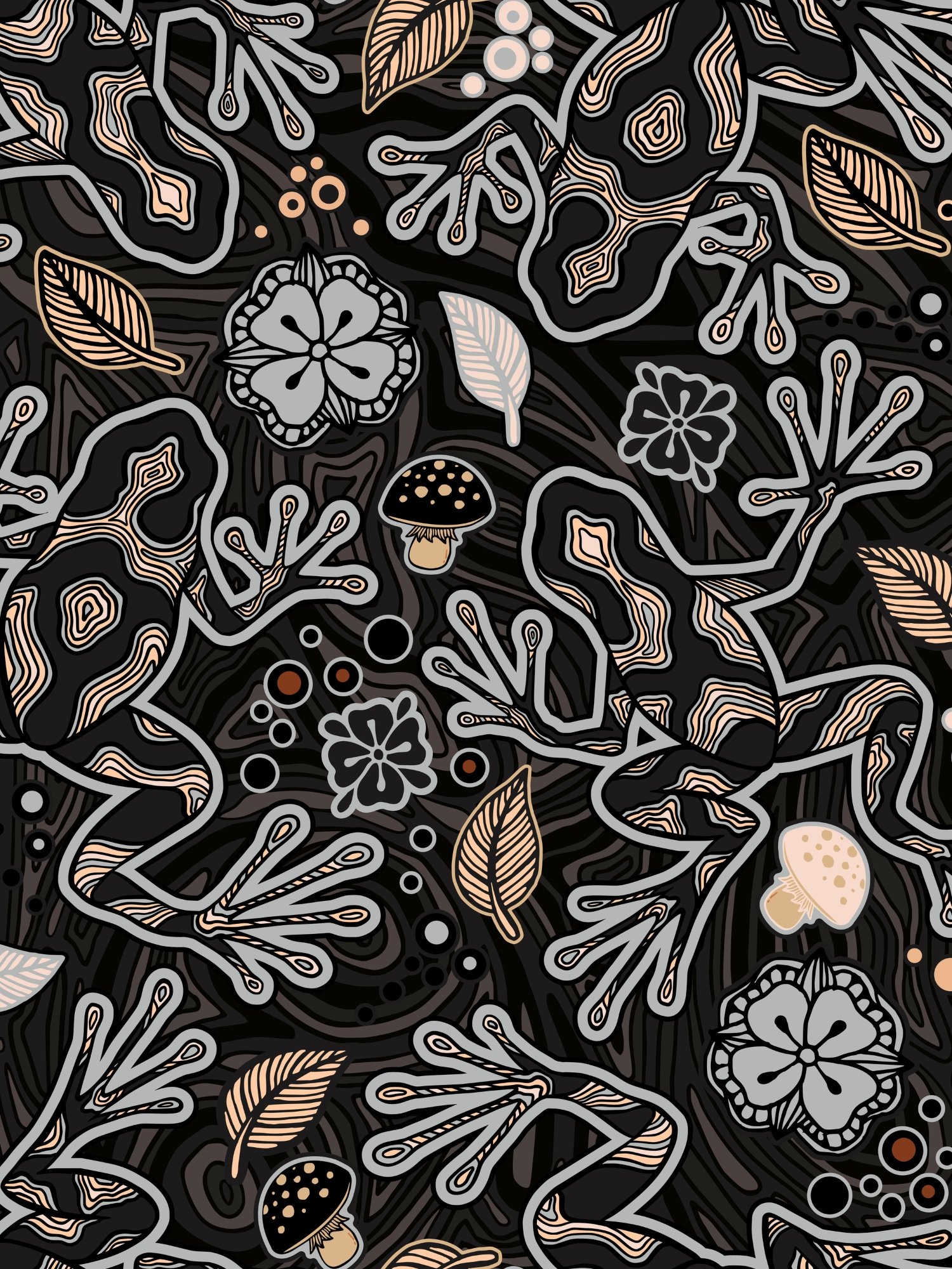 Line Art Frogs Patterns, Borders product image (6)
