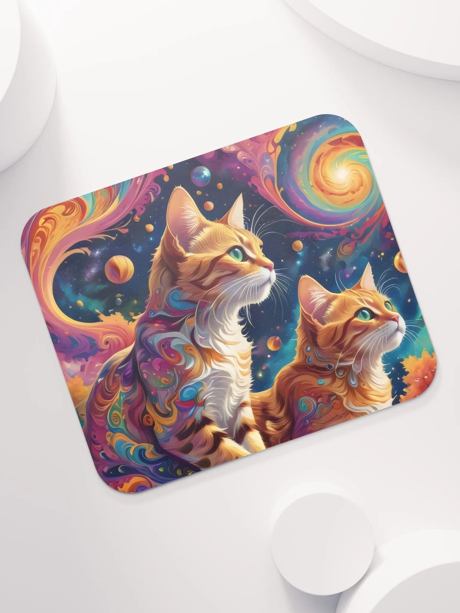Space Cats Swirl Adventure Mouse Pad product image (1)