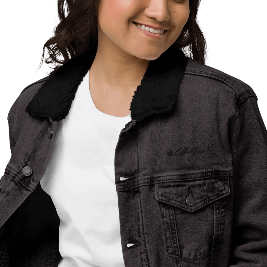 Elegance - Effortless Unisex Dark Grey Denim Jacket product image (10)