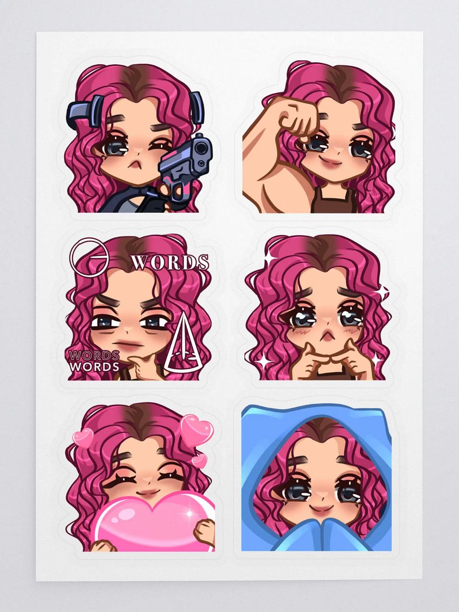 Hot Pink Emote Sticker Sheet product image (3)