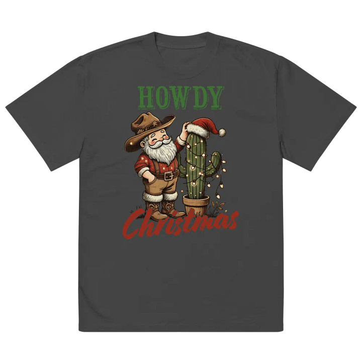 Howdy Christmas Cowboy Santa Oversized Tee product image (5)