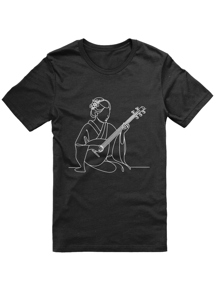Geisha Playing Biwa Line Art Design Unleashed T-Shirt product image (11)