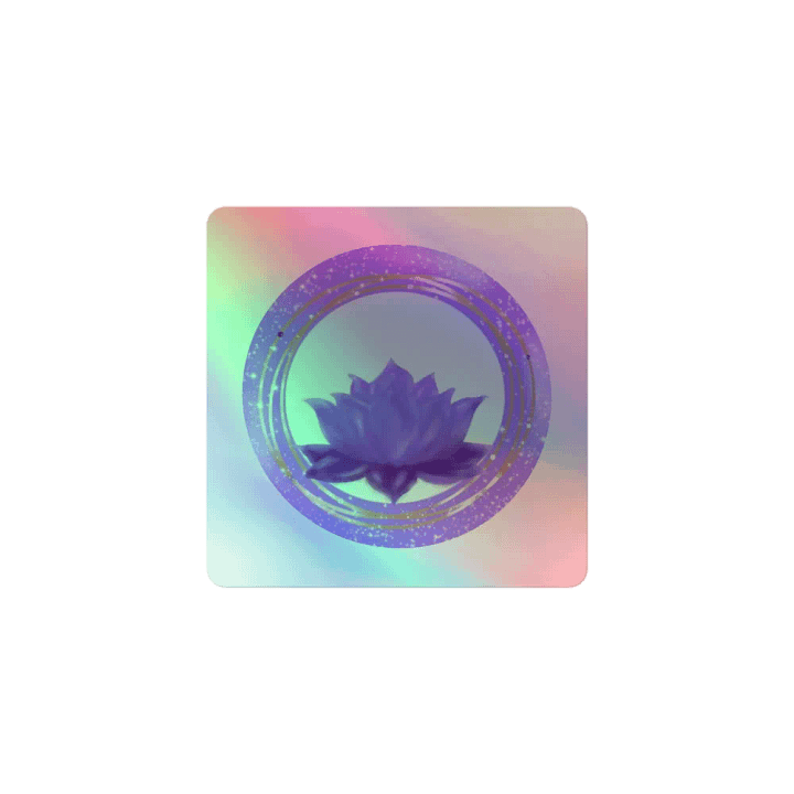 Purple Lotus Flower Holographic Sticker product image (2)