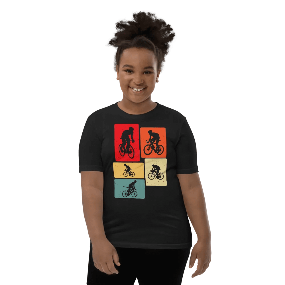 Cyclist Silhouette Youth T-Shirt product image (10)