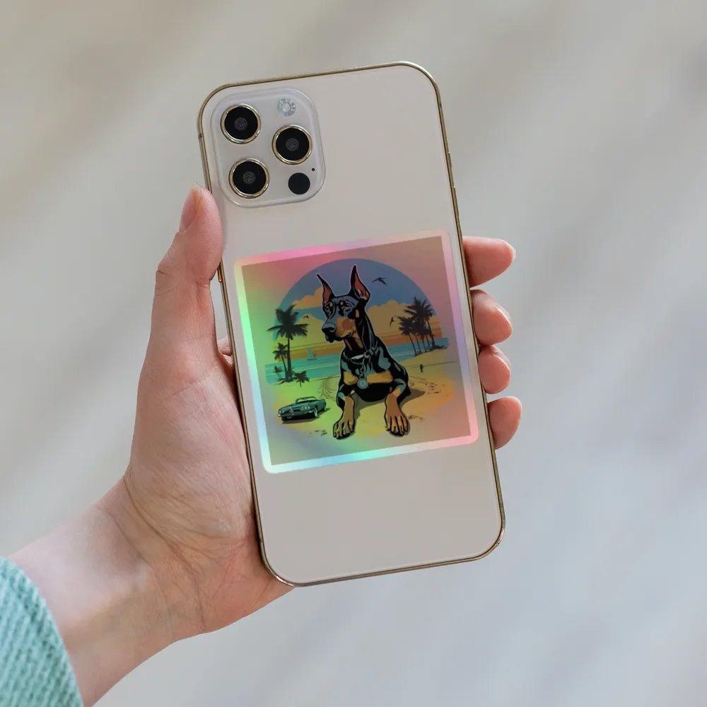 Doberman Beach Holographic Sticker product image (8)