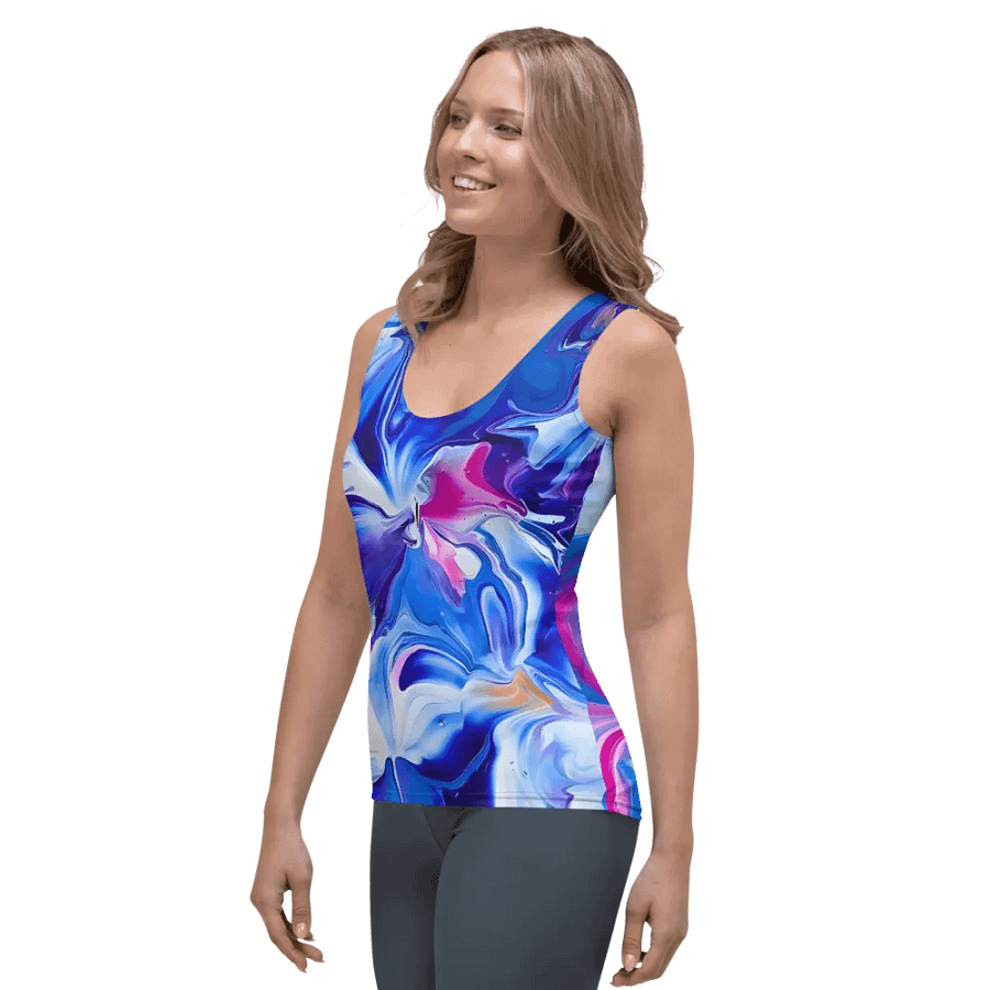 Ocean Blossoms Fluid Art Tank Top product image (5)