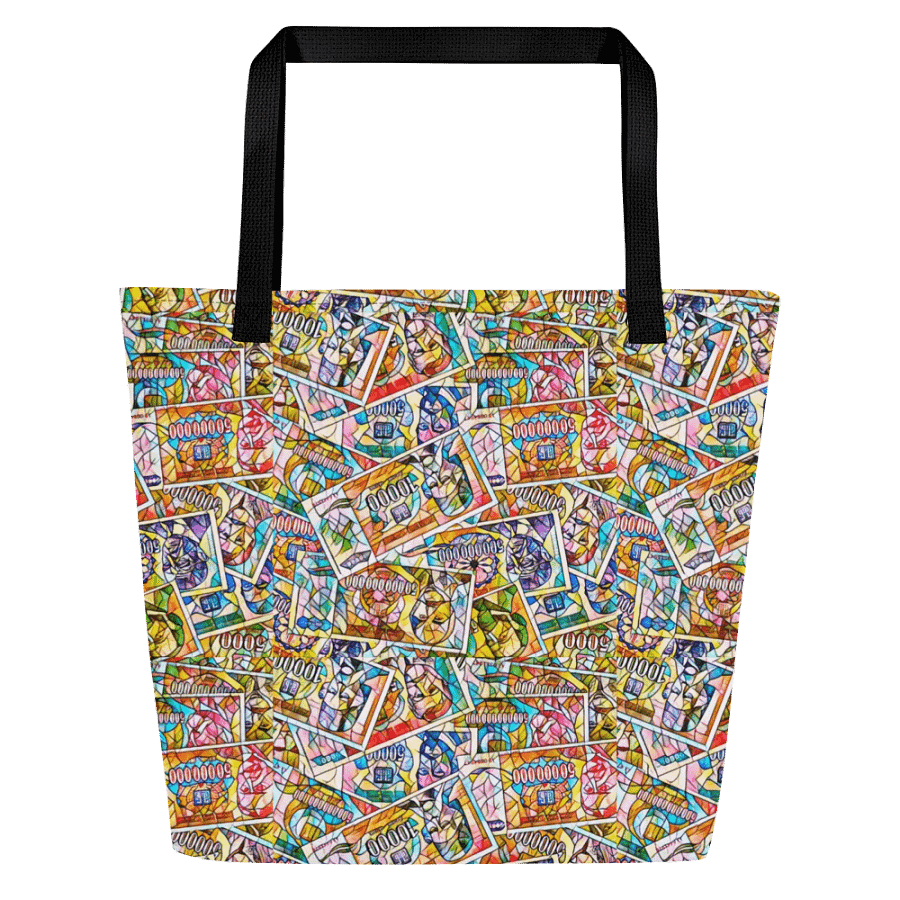 Jugoslovenski inflatorni dinar 1993 (Kolaž/mozaik) All-Over Print Large Tote Bag w/ Pocket product image (2)