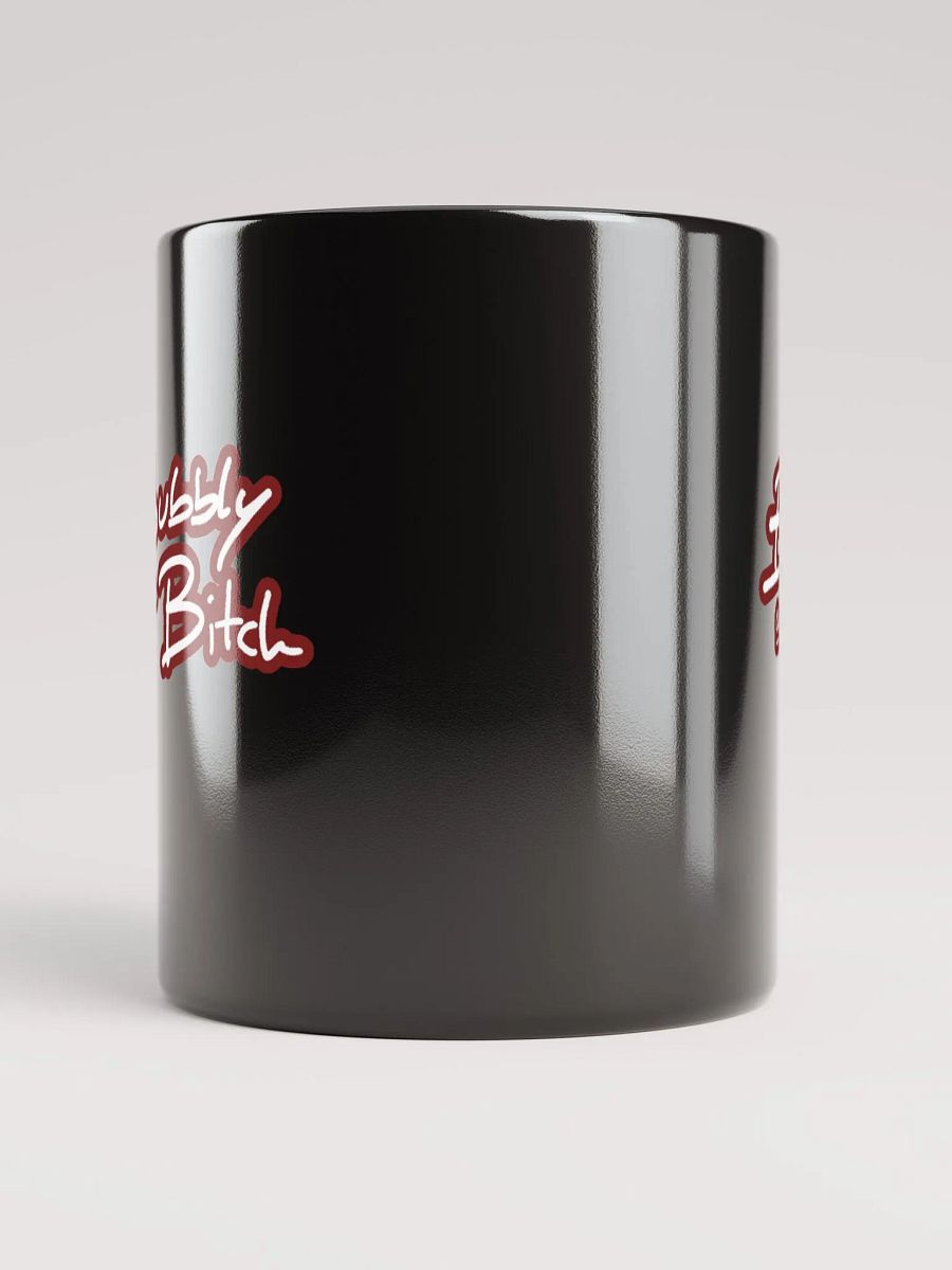 Bubbly and a B*tch (lined design, #6D1616) glossy black mug product image (2)