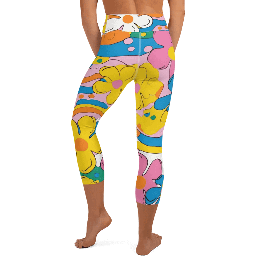 Retro Floral All-over Print Capri Leggings product image (8)