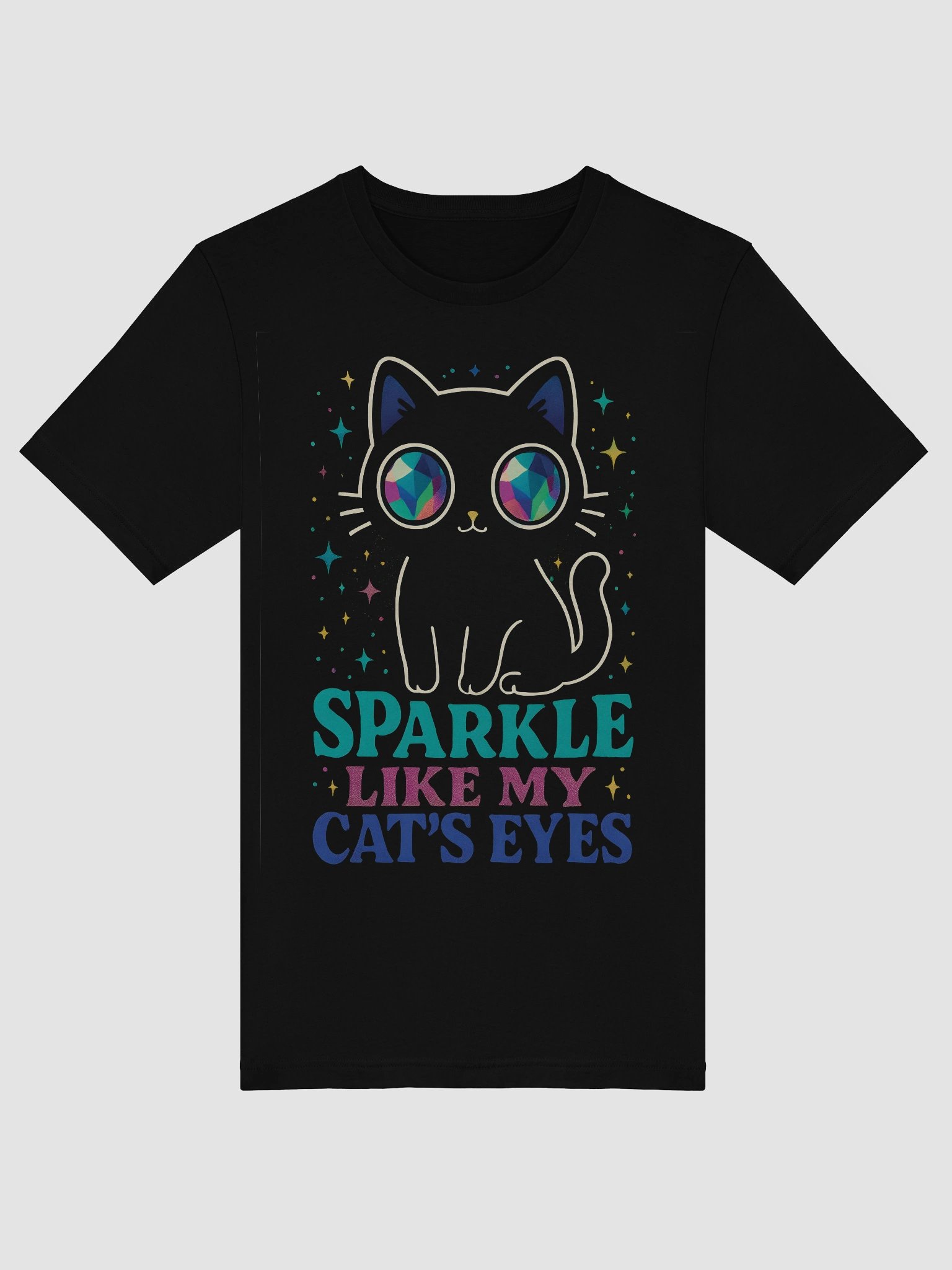 Gem-Eyed Cat Sparkle T-Shirt product image (5)