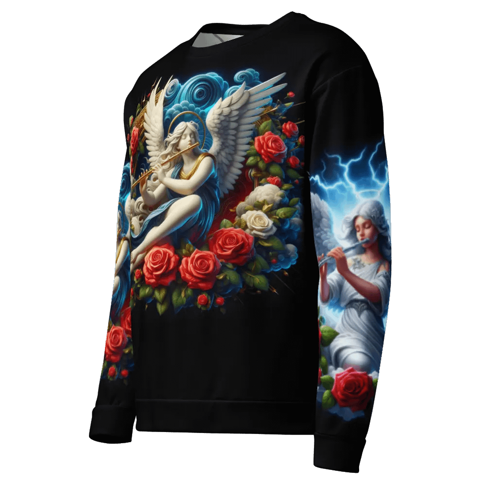 Angels making Music with a Flute - All-Over Unisex Sweatshirt #15 product image (7)