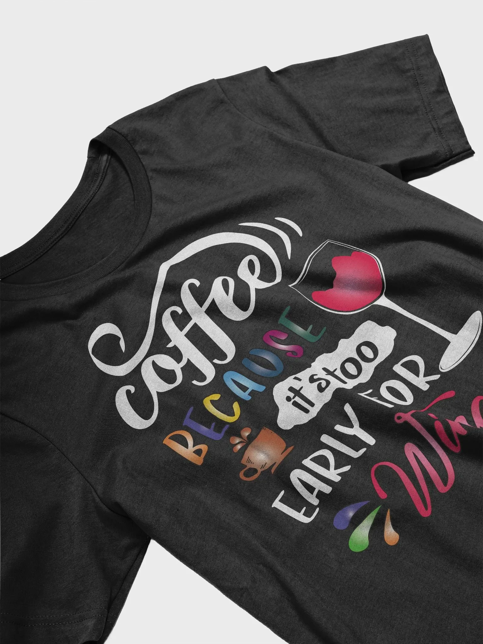 Wine & Coffee Lover's Playful T-Shirt product image (3)