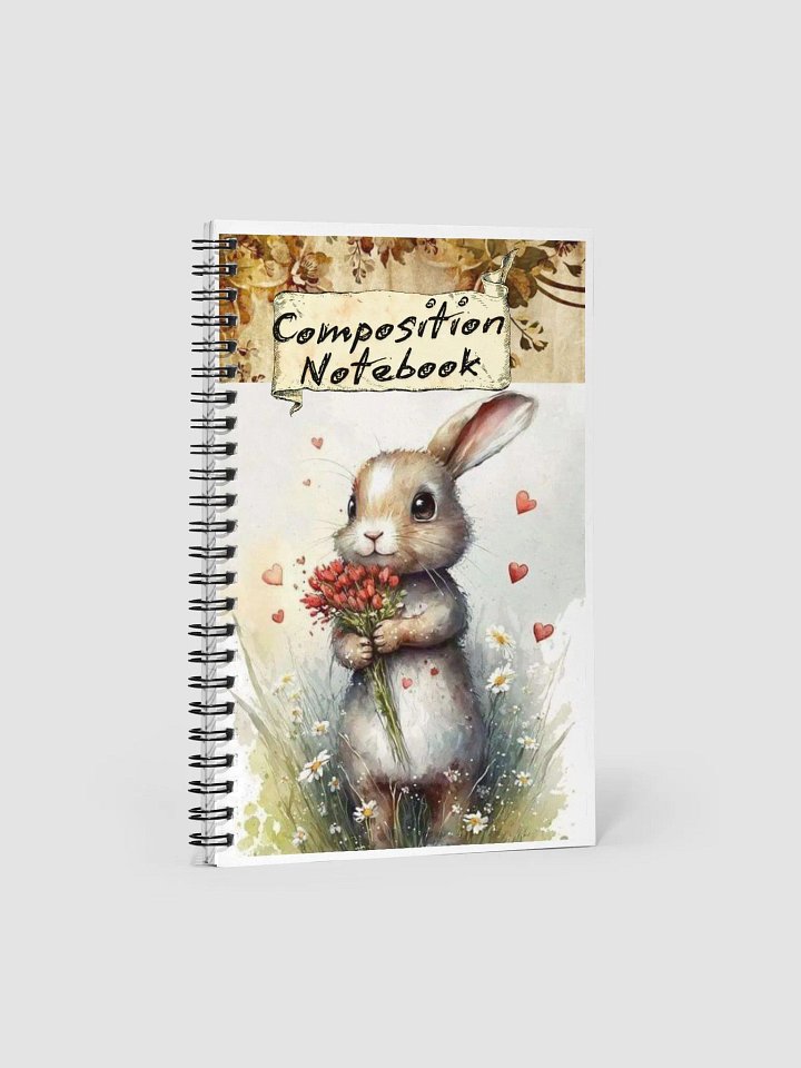 Rabbit & Red Flowers Spiral Composition Notebook product image (1)