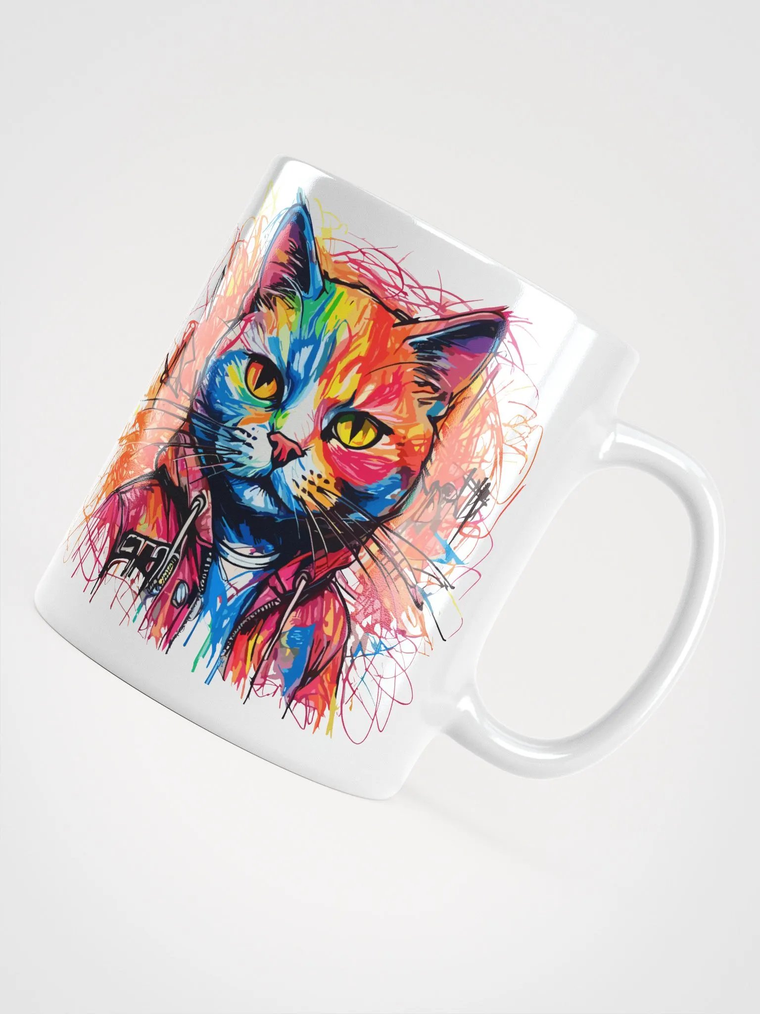 Graffiti Scribbles Cat 6 , Mug product image (8)
