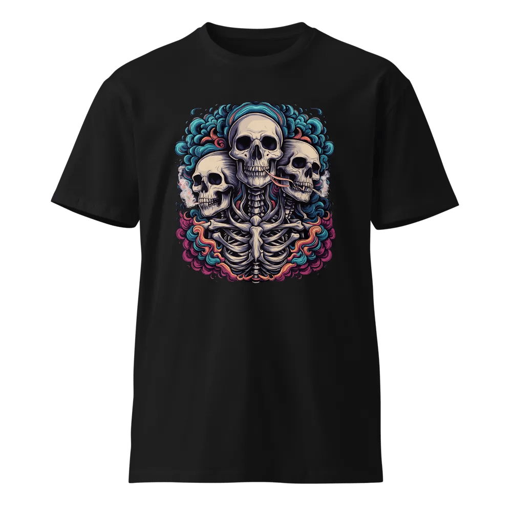 Smoking Weed Skull Trio Graphic Design Unisex Premium T-shirt product image (3)
