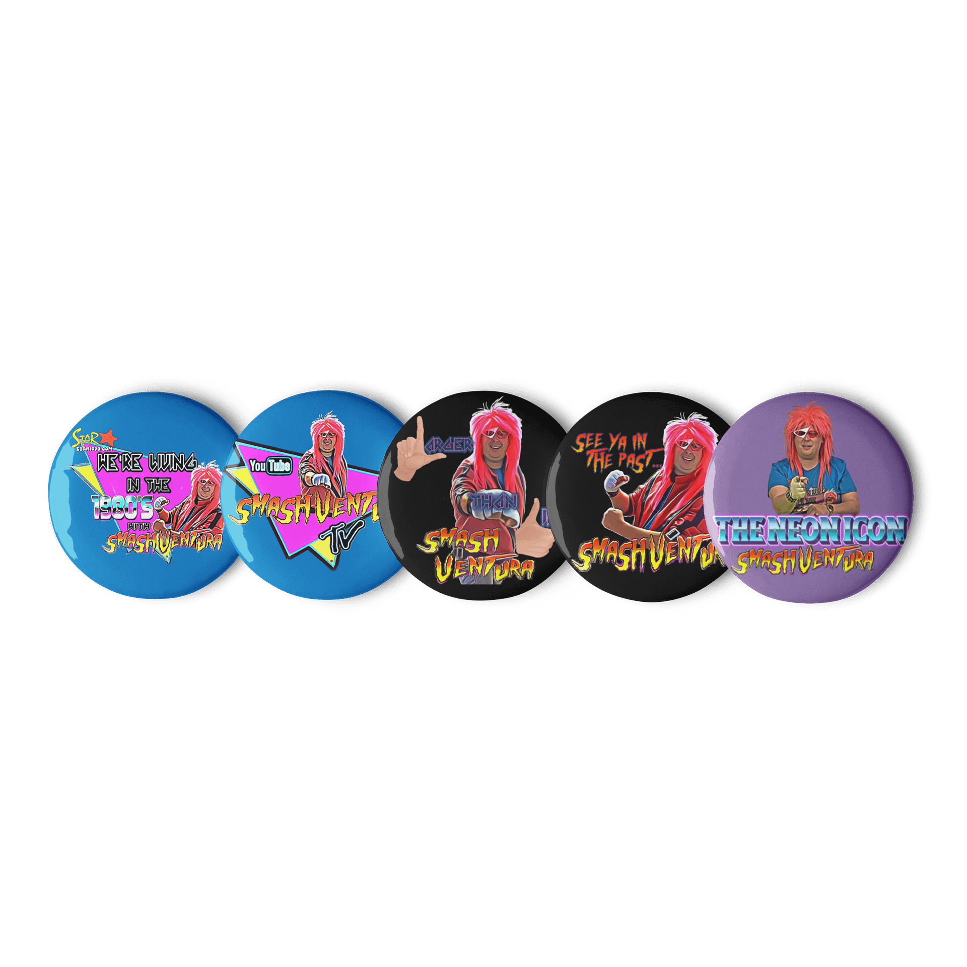 Smash Ventura 1980's Retro Pin Button Set product image (1)