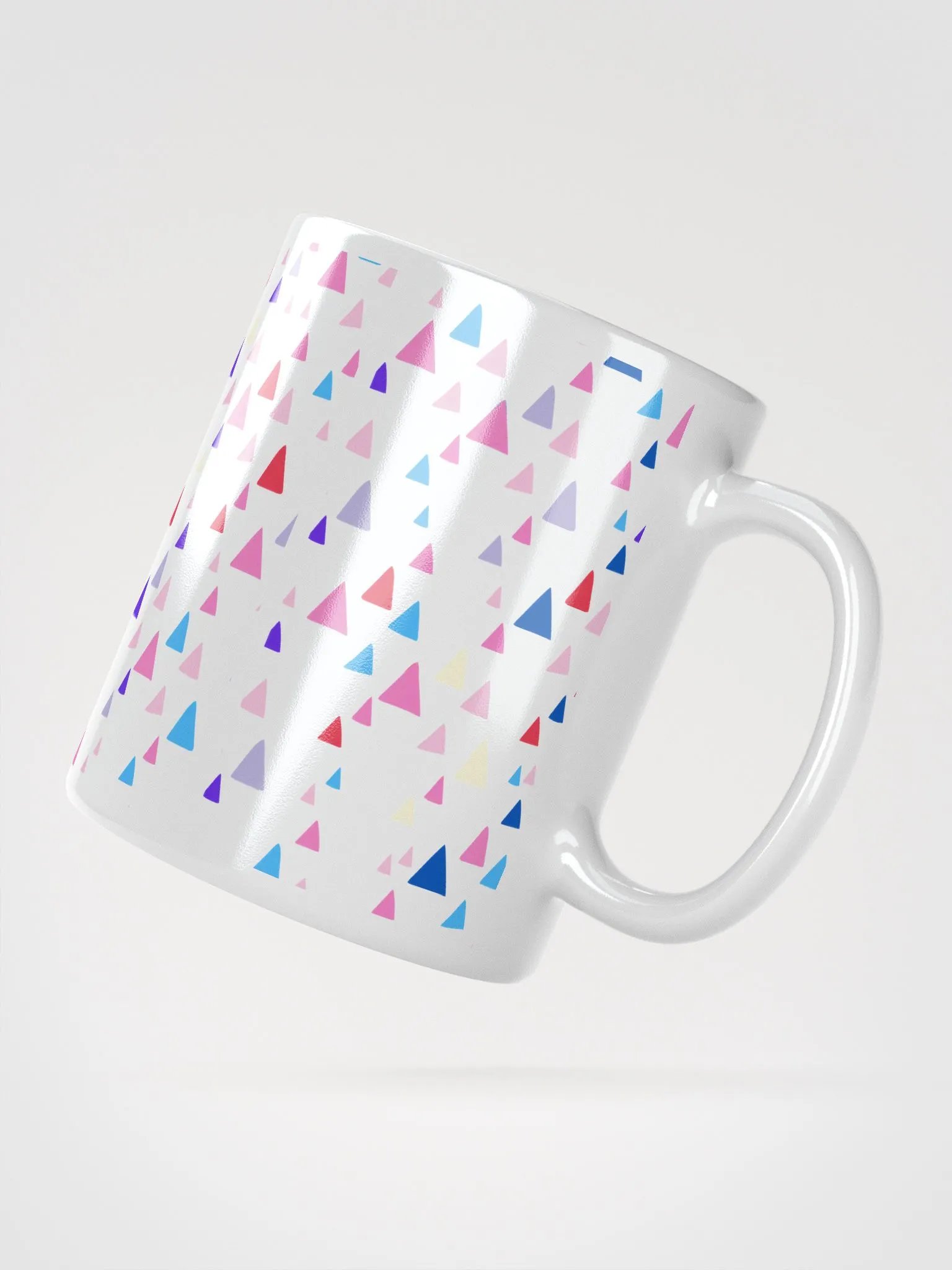 Multicolor Abstract Triangles White Mug product image (17)