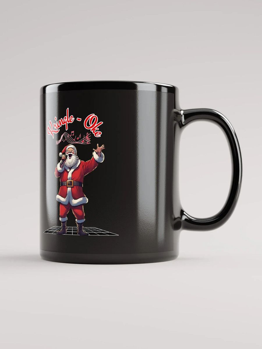 Kringle - Oke, Karaoke Singing Santa - Christmas Black Mug product image (1)