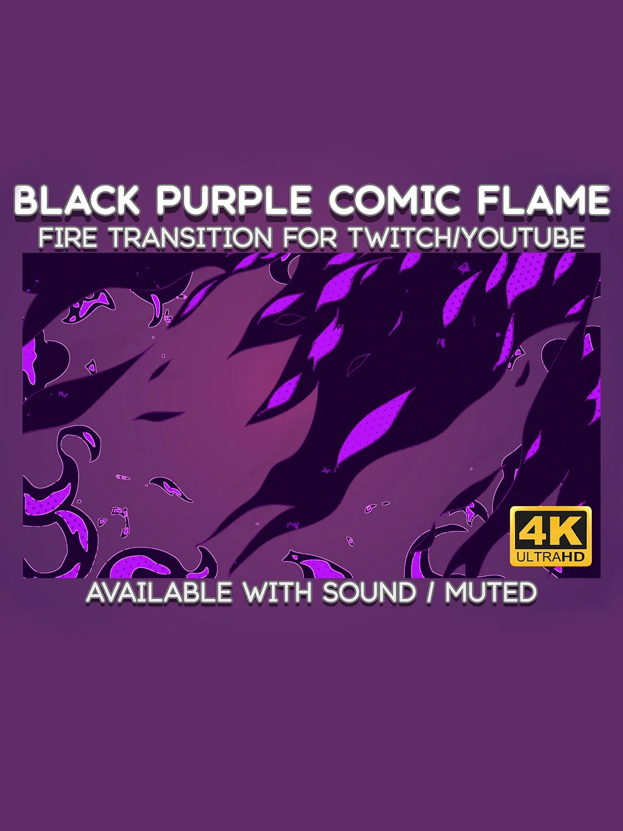Black Purple Comic Fire Video Transition - Comic Fire Transition for Twitch Stream and YouTube Video product image (3)