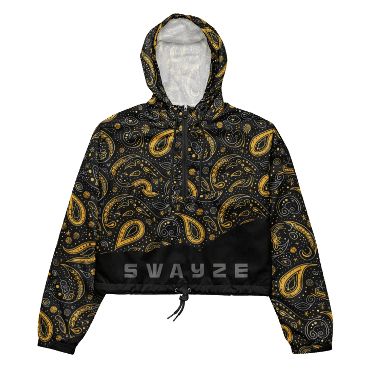 Yellow Paisley Gang Women's Cropped Windbreaker product image (1)