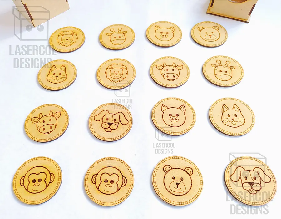 Memory Game (Animals) Version 2 - Laser Cut Files product image (7)