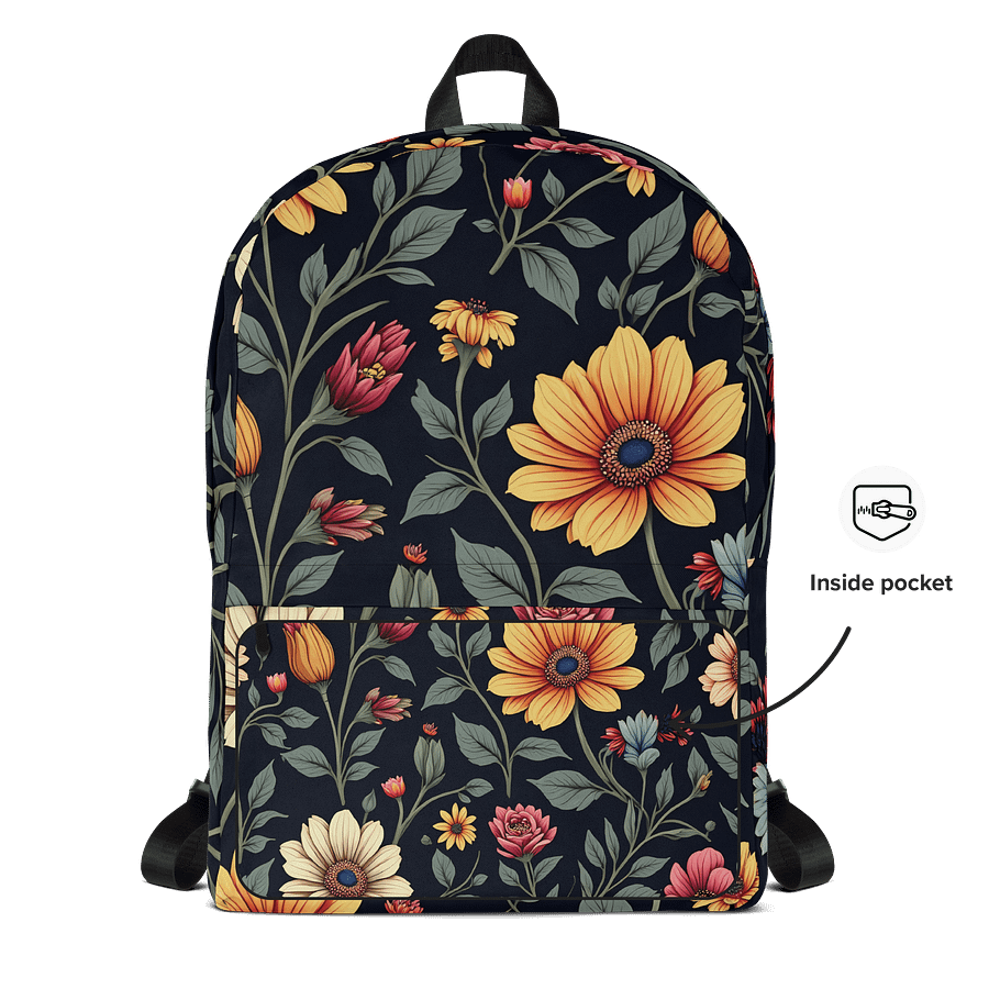 Dark Floral Backpack – Stylish Botanical Carryall for Everyday Use product image (5)