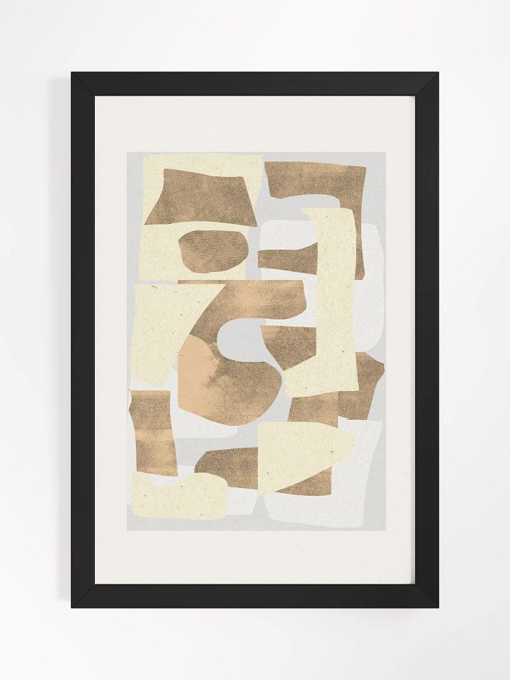Layered Earth Tones Framed Poster | Natural Abstract Design for Warm, Inviting Spaces product image (2)