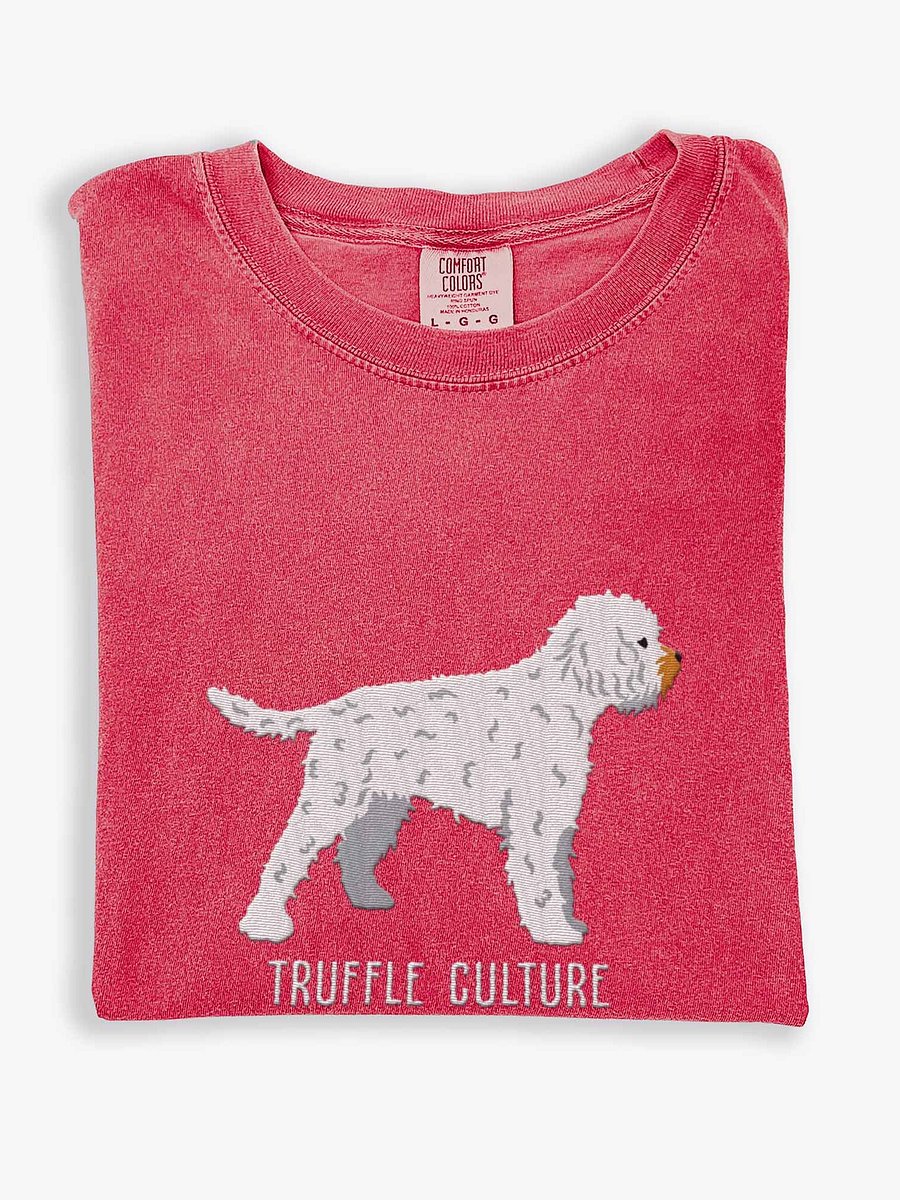 Truffle Culture T-Shirt(Embroidered) of a Lagotto Romagnolo(White) product image (1)