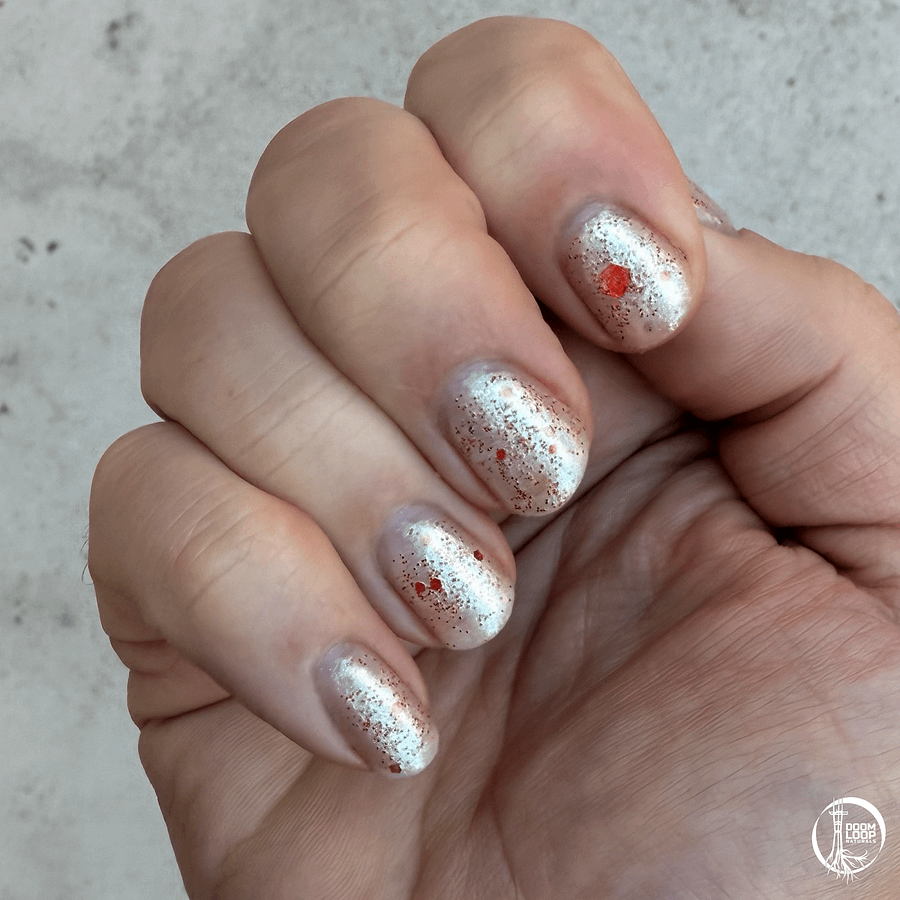 SANTA WORSHIP - White and Red Dramatic Glitter Nail Polish product image (3)