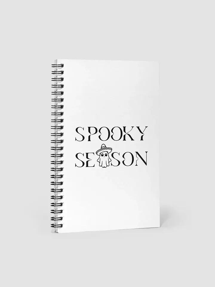 Spooky Season Sombrero Ghost Monochrome Dotted Spiral Notebook product image (1)